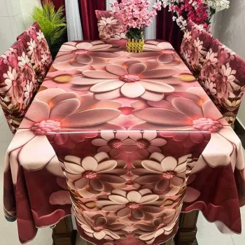 Premium 3D Dining Table Cover Set | আপনার ডাইনিংকে দিন এক রাজকীয় সৌন্দর্যের ছোঁয়া